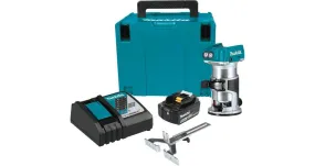 2021 Makita 18V LXT® Lithium-Ion Compact Brushless Cordless Router Starter Kit (5.0Ah) (XTR01T8J)