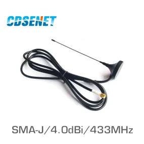 2Pcs 433Mhz Wifi Uhf Antenna Sma Male High Gain Tx433-Xp-200 4Dbi 2M Extension Cable 433 Mhz Rf Suck