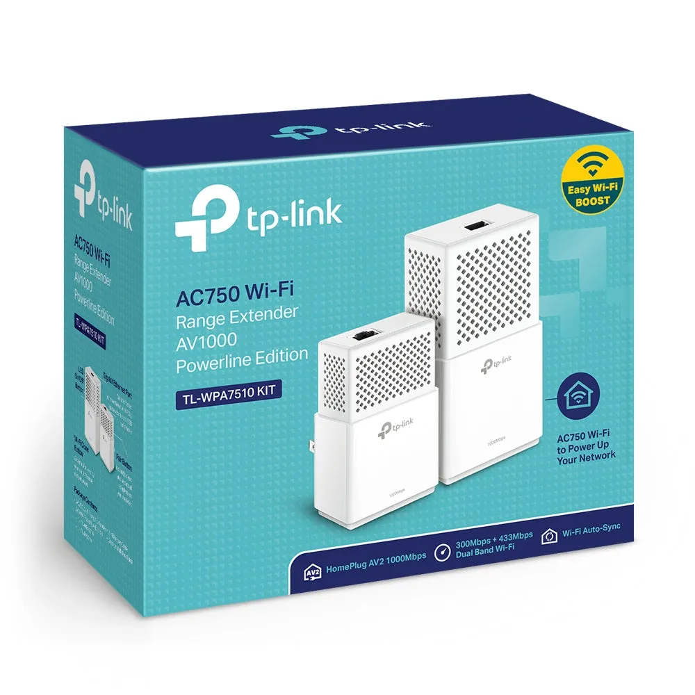 AV1000 Gigabit Powerline ac Wi-Fi Kit TP-Link TL-WPA7510 KIT