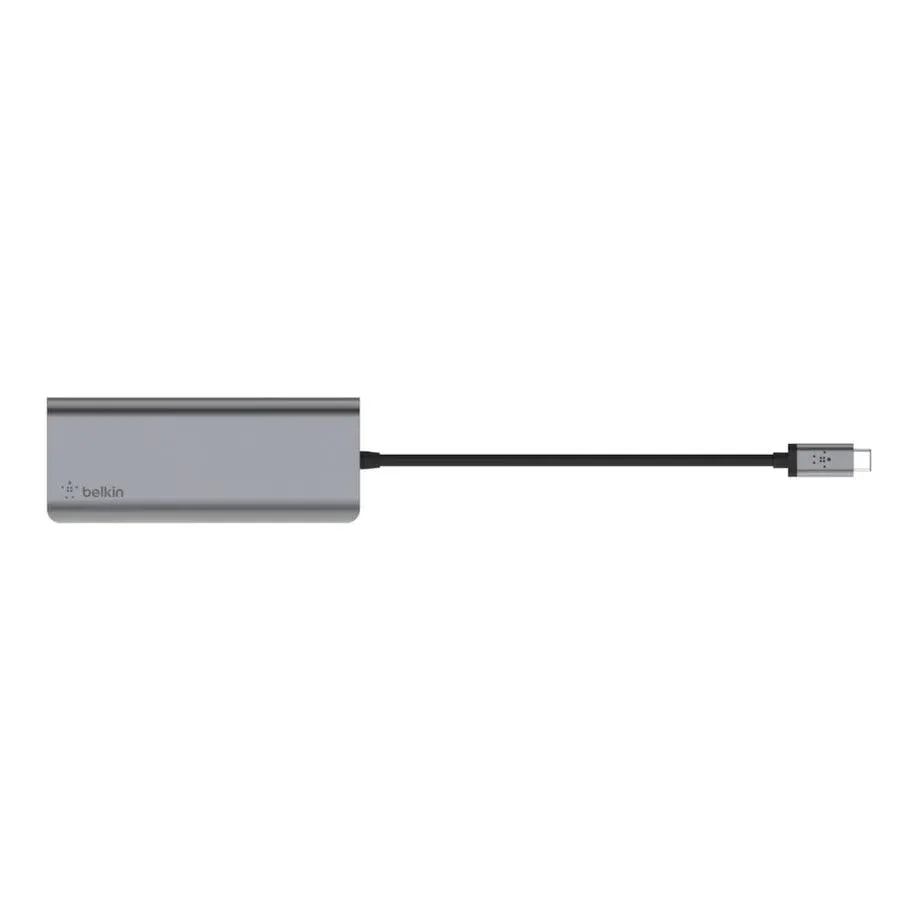 Belkin USB C 6 in 1 Multiport Adapter - Gray