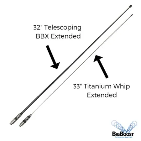 BIGBOOST Xtreme Flexible 32" Titanium Whip Antenna for DPH, GPH