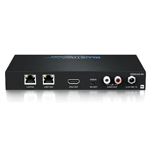 Blustream IP200UHD-RX IP Multicast HDMI UHD Video KVM over 1GB Network Receiver with Bi-directional IR / RS-232 & USB