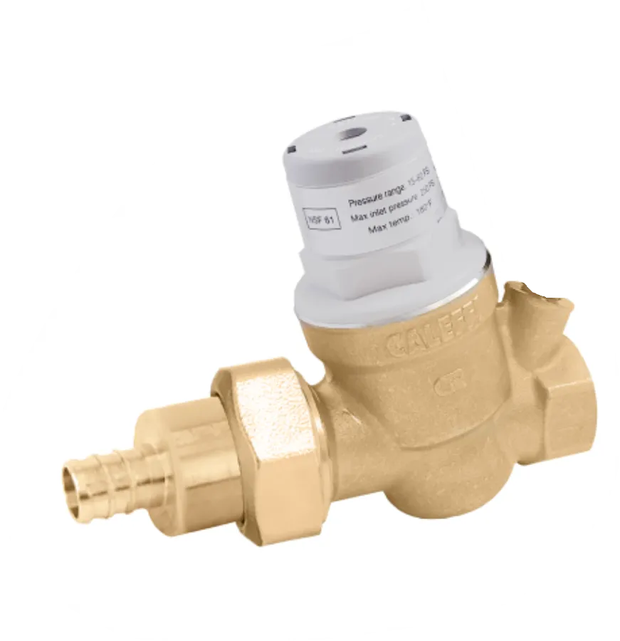 Caleffi 533850HA ¾" PEX expansion union in, FNPT out PresCal™ Compact Pressure Reducing Valve w/out Gauge