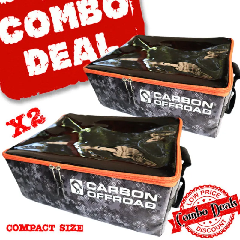 Carbon Offroad 2-Piece Compact Gear Cube Storage and Recovery Bags Bundle