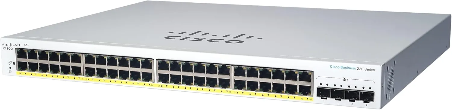 Cisco Business CBS220 48-Port Gigabit   4-Port 10G SFP  Uplink 智能交換機 (CBS220-48T-4X-UK / NE-2248T4X) 3年保用