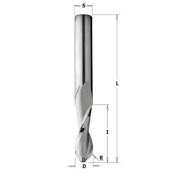 CMT Orange Tools 199.008.11 SOLID CARBIDE UPCUT BALL NOSE SPIRAL BIT 1/4”