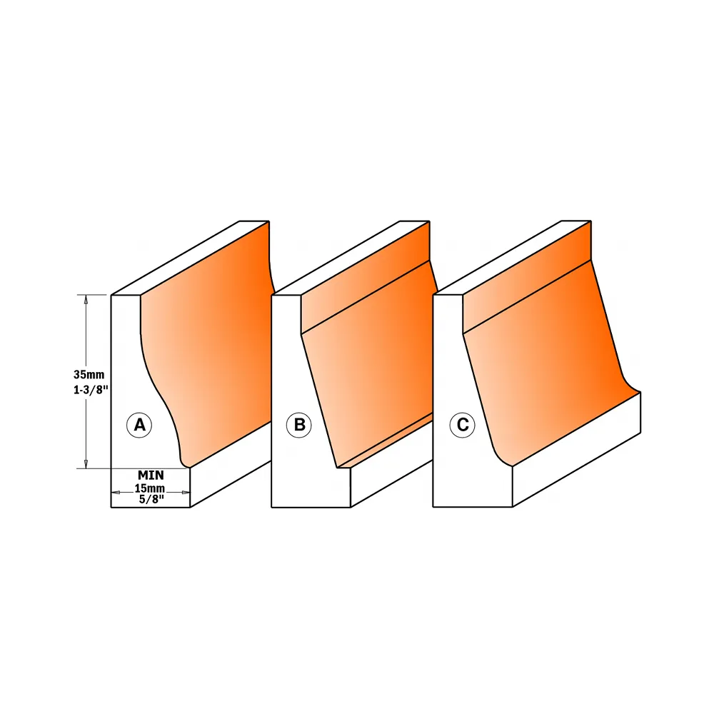 CMT Vertical Raised Panel Carbide Tipped Router Bits