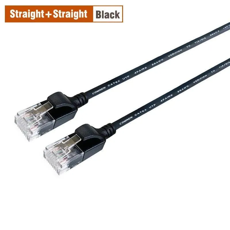 COMNEN Cat6a Ethernet Cable: 10Gbps High-Speed Patch Cord for Devices - 90 Degree Connectors