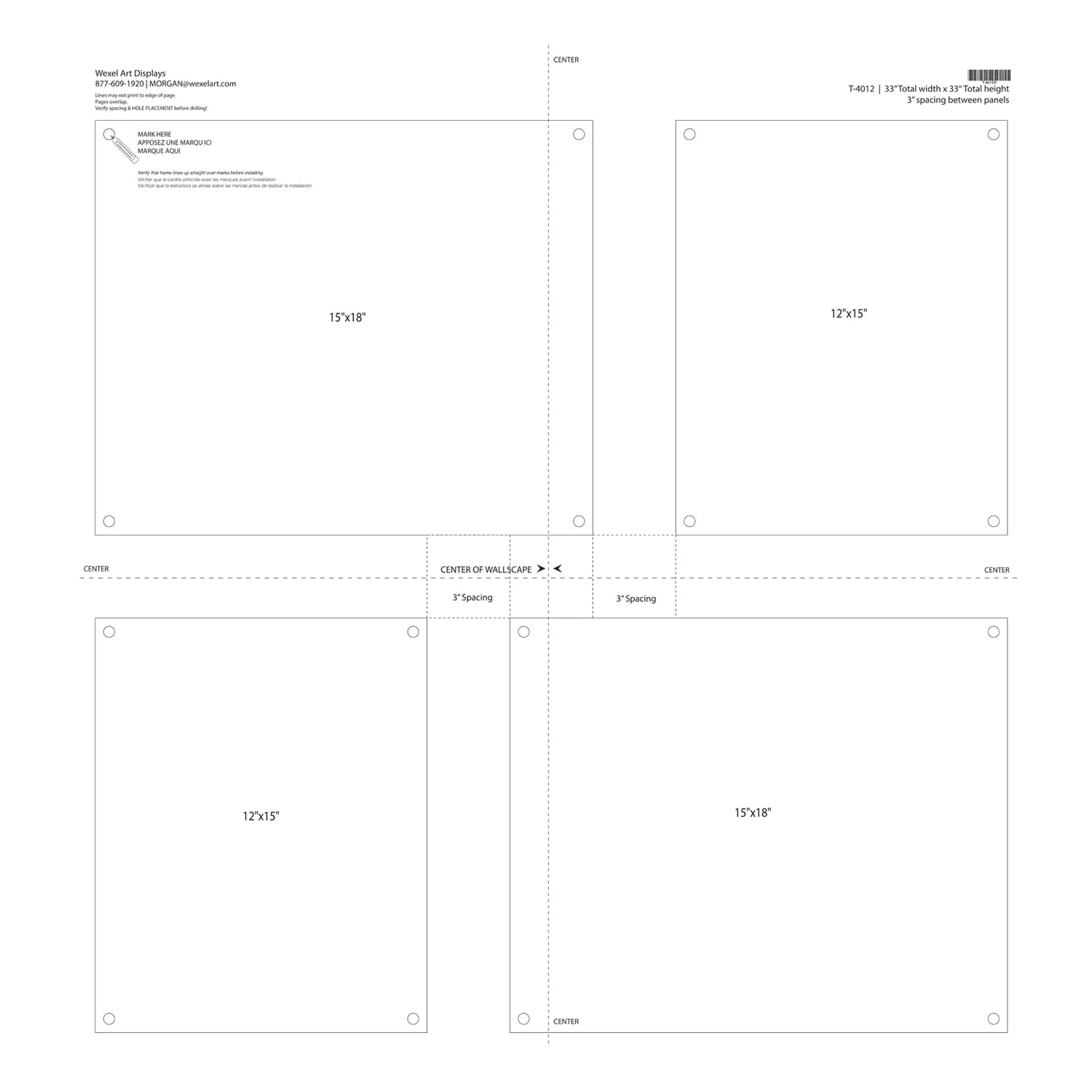 Double Panel Quattro Set of 4 Floating Frames [4012D-]