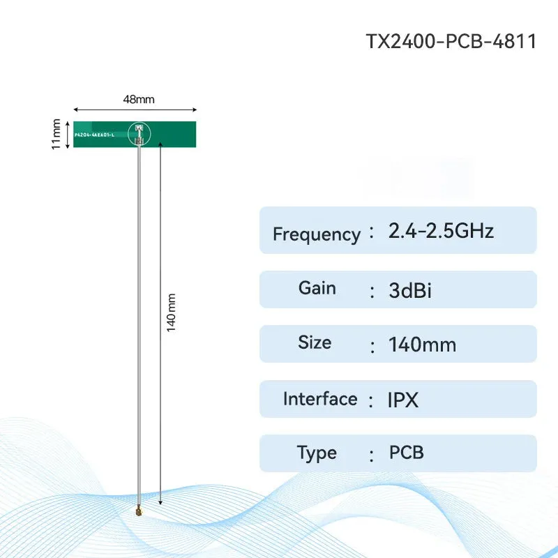 Ebyte TX2400-PCB-4811 2.4G/5.8G Wifi Antenna PCB Antenna Series SMA-J 5dBi Small Size Rubber Antenna For Wireless Module For Ruter