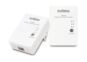 EDIMAX POWERLINE ADAPTER : 500MBPS POWERLINE ADAPTER WITH 10/100M ETHERNET PORT *2