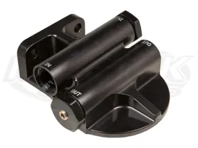 HP6 Billet Remote Oil Filter Mount - Left & Right Ports For HP6 Filters