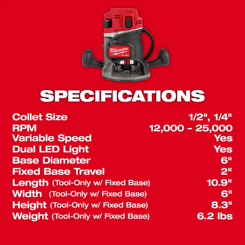 Milwaukee 2838-21 M18 FUEL  1/2" Router Kit