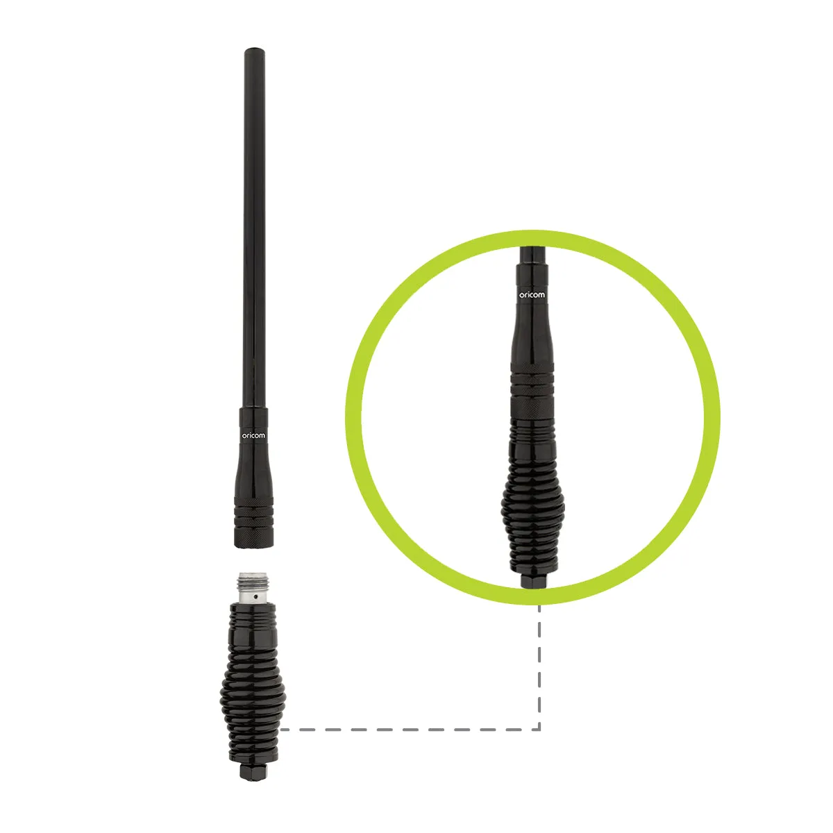 Oricom Dual Antenna 5 Watt UHF/CB, 6.5dBi and 3.5dBi UHF CB Antenna's and new Magnetic Mic Mount Bundle - UHF182XULT