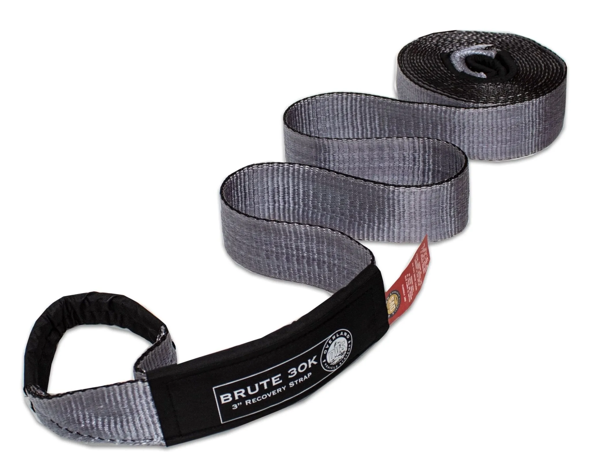 Overland Vehicle Systems 30,000 lb Tow Strap 3" x 30 foot With Black Ends & Storage Bag