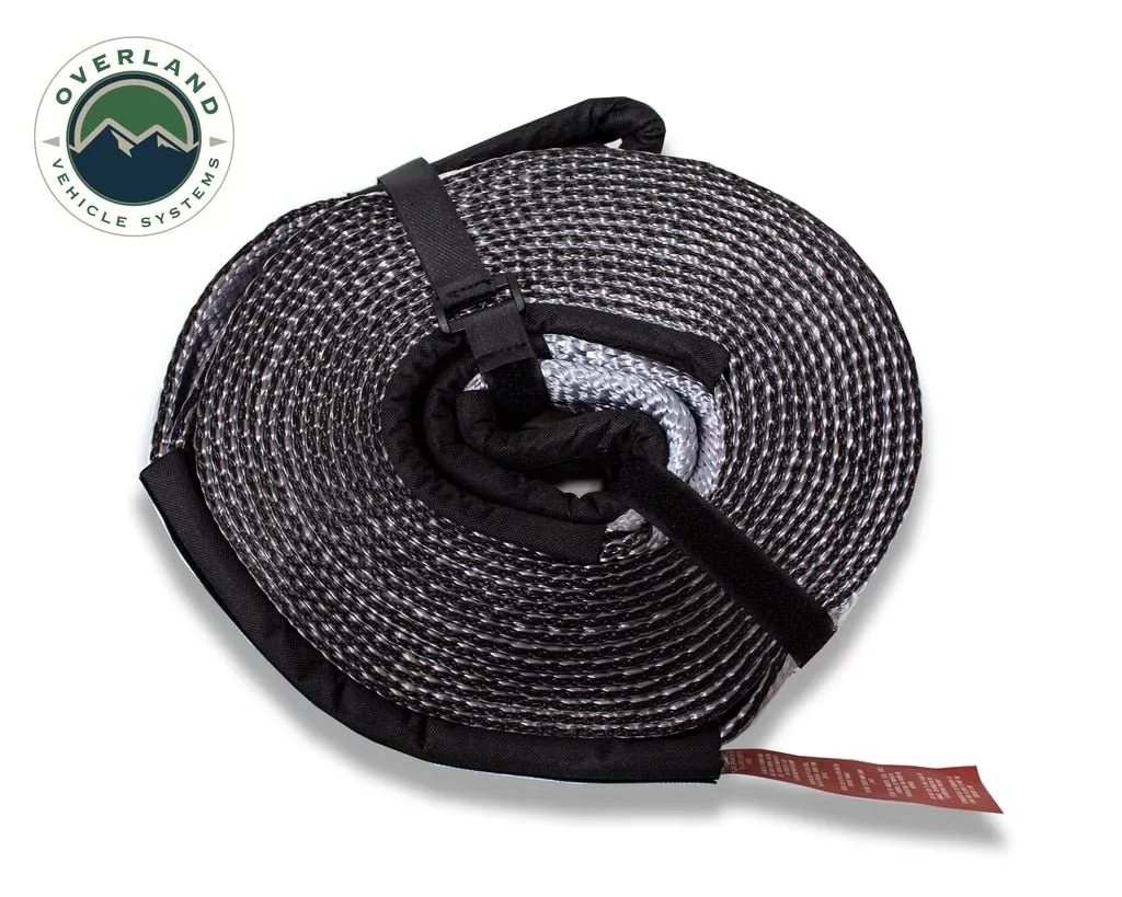 Overland Vehicle Systems 30,000 lb Tow Strap 3" x 30 foot With Black Ends & Storage Bag