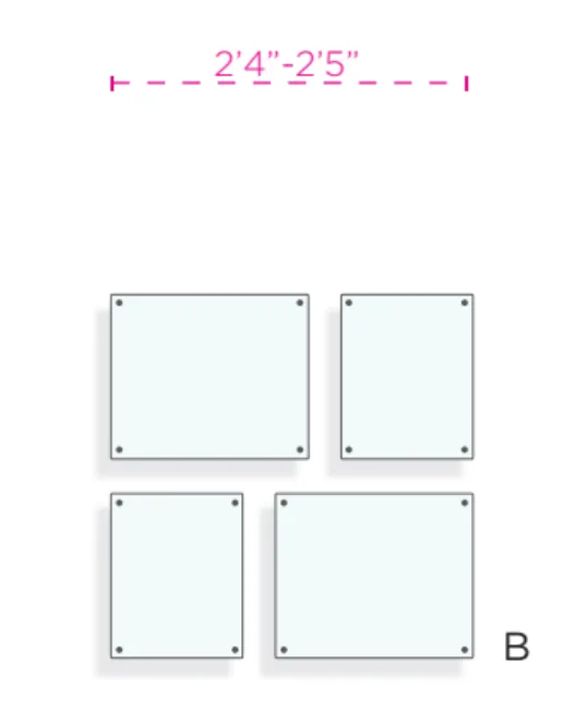 Piccola Double Panel Set of 4 Wallscape (4015D/4015DG)