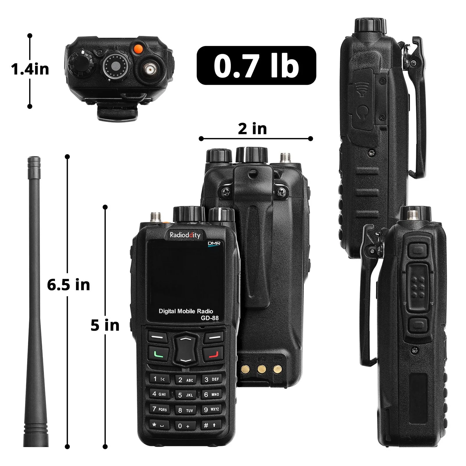 Radioddity GD-88 DMR Radio | Max 7W | Analog & Digital | VHF & UHF | GPS / APRS | Cross-band Repeat | SFR | 300K