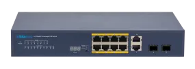 Silarius SIL-A8POE1G120 12 Ports POE  switch with 8 Gigabit Ports PoE , 2 Gigabit Uplinks, 2 SFP Slots Uplink, and POE indicator - 120W POE 