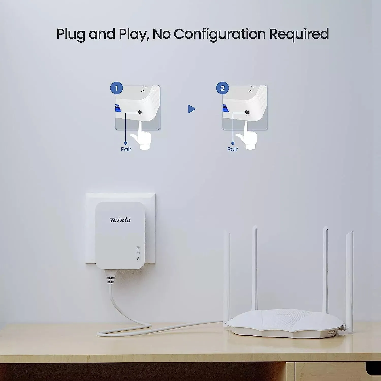 Tenda PH3 AV1000 Powerline Adapter Kit with Gigabit Port