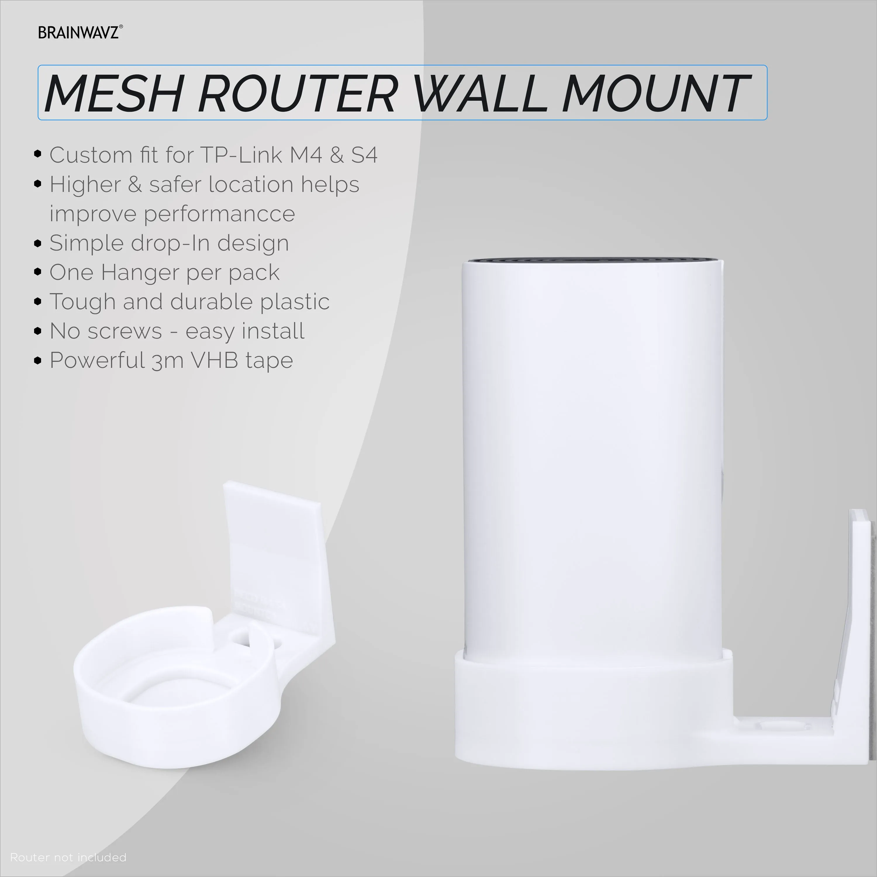 TP-link Deco M4 & S4 Adhesive Wall Mount Holder - No Screws, Easy to Install