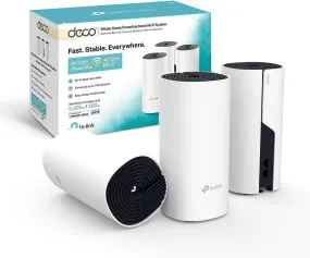 TP-Link Deco P9 Whole Home Powerline Mesh Wi-Fi System, Up to 6000 Sq ft Coverage, Dual-Band AC1200 HomePlug AV1000, Gigabit Ports, Compatible with Amazon Echo/Alexa, limited walls impact, Pack of 3