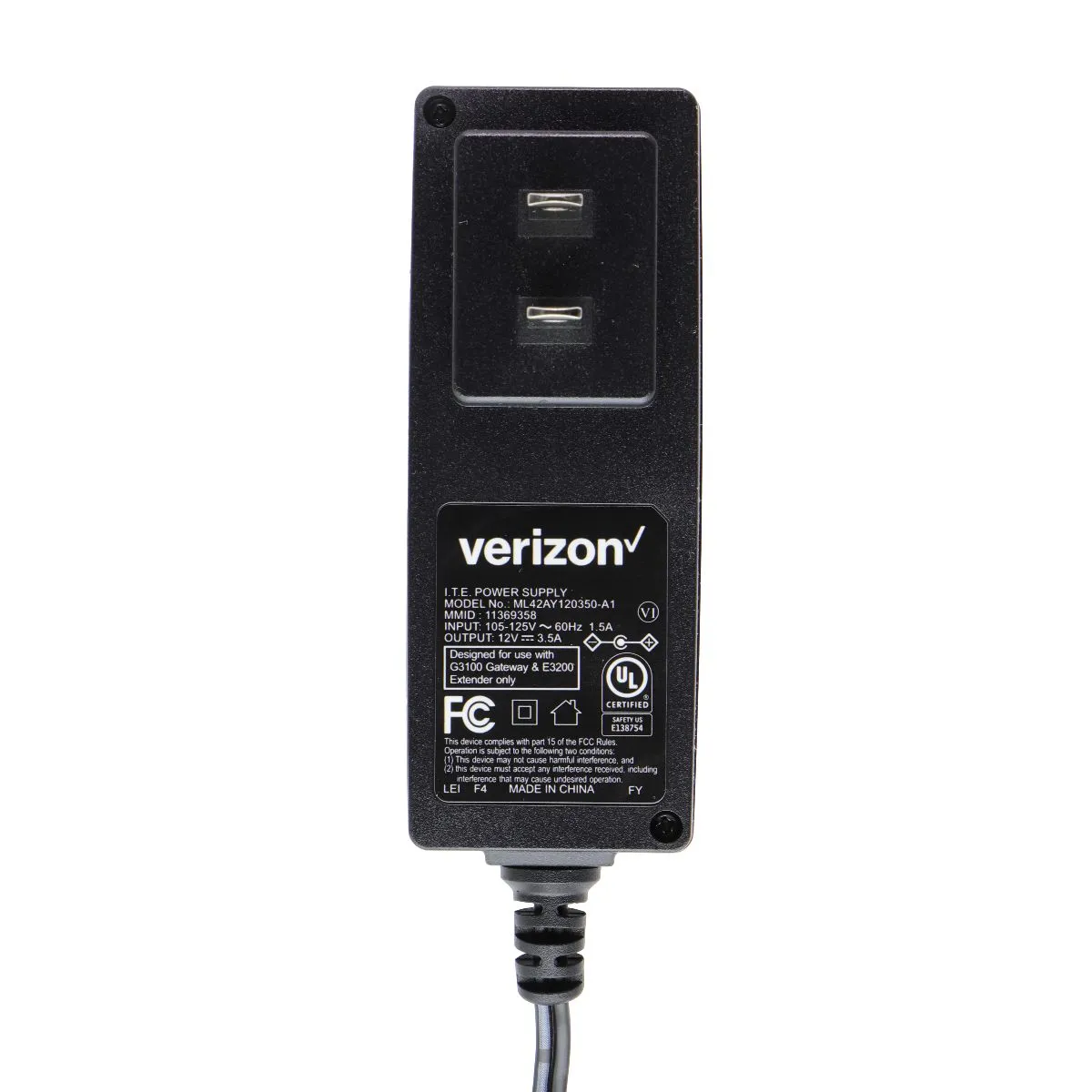 Verizon 12V/3.5A Power Supply (ML42AY120350-A1) - Black